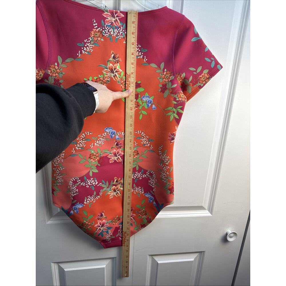 Johnny Was Wave Surf 1 Piece L Zip-Up Bodysuit Neoprene Multicolor Floral NWT - Picture 10 of 10